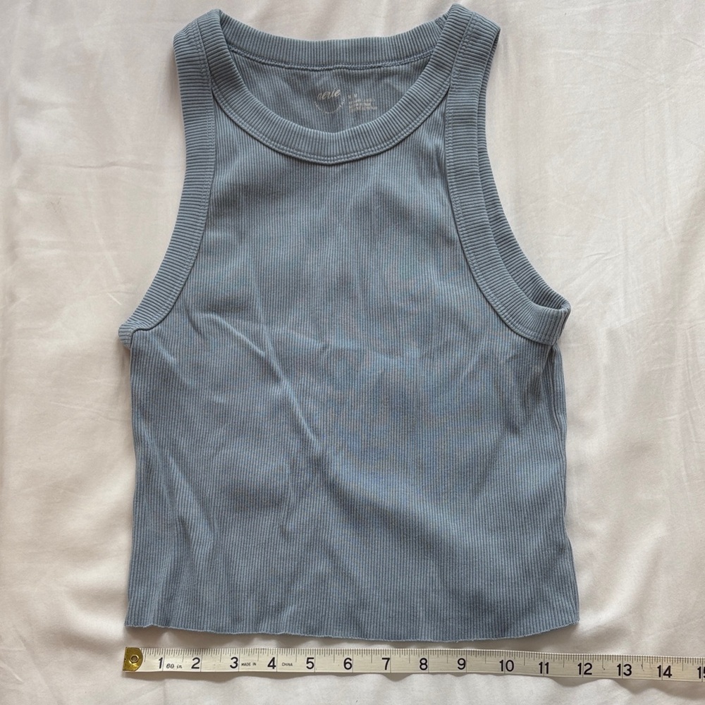 Aerie Slate Blue Ribbed Tank Top